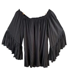 Elan‎ Top OS Off Shoulder Bell Sleeve Indie Boho Chic Fairy Grunge Whimsigoth
